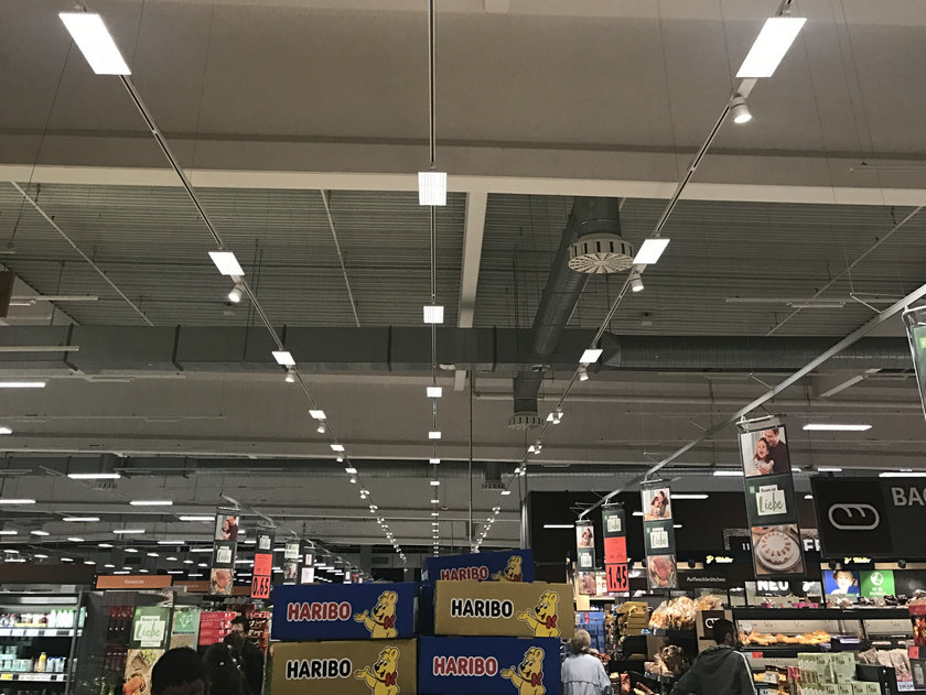 Supermarket project in Germany with Cyanlux Track Linear& Track Panel